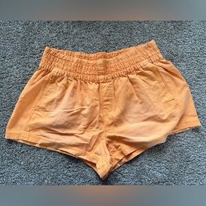 aerie Peach Orange Smocked-Waist Shorts
